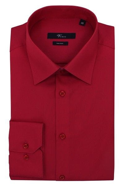 Venti Hemd - Modern Fit - rot, Einfarbig