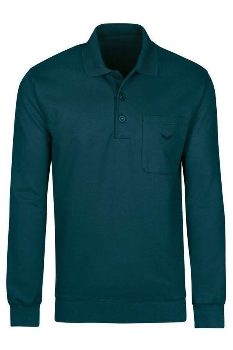 TRIGEMA Comfort Fit Longsleeve Poloshirt türkis, Einfarbig M TRIGEMA Comfort Fit Longsleeve Poloshirt türkis, Einfarbig M