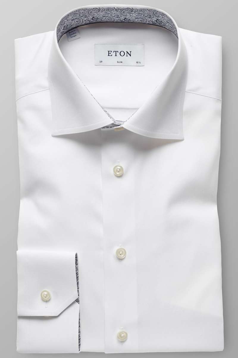 ETON Slim Fit Hemd weiss, Einfarbig 40 - M ETON Slim Fit Hemd weiss, Einfarbig 40 - M
