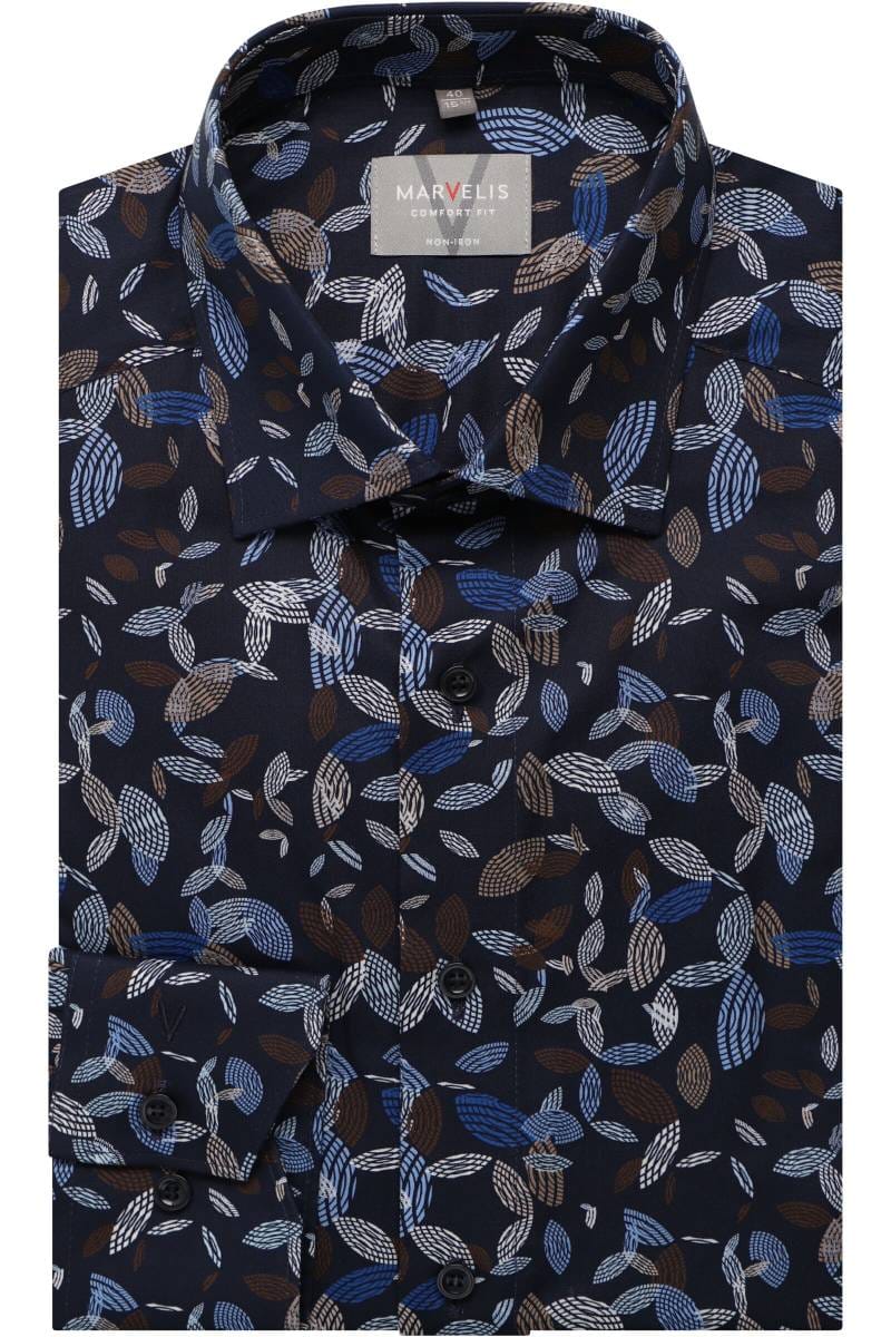 Marvelis Comfort Fit Chemise marine, imprimé FR-BE