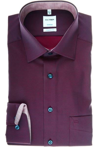 Olymp Tendenz Regular Fit Hemd chianti, Strukturiert