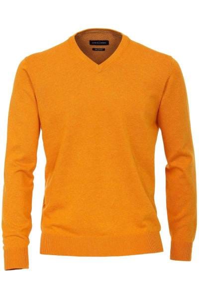 Casa Moda Strickpullover V-Ausschnitt orange, Einfarbig