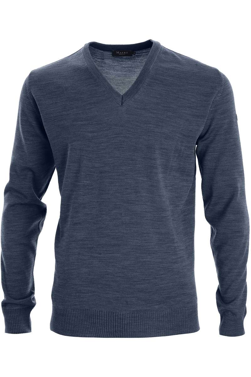MAERZ Classic Fit Strickpullover V-Ausschnitt dunkelblau, einfarbig 52 MAERZ Classic Fit Strickpullover V-Ausschnitt dunkelblau, einfarbig 52