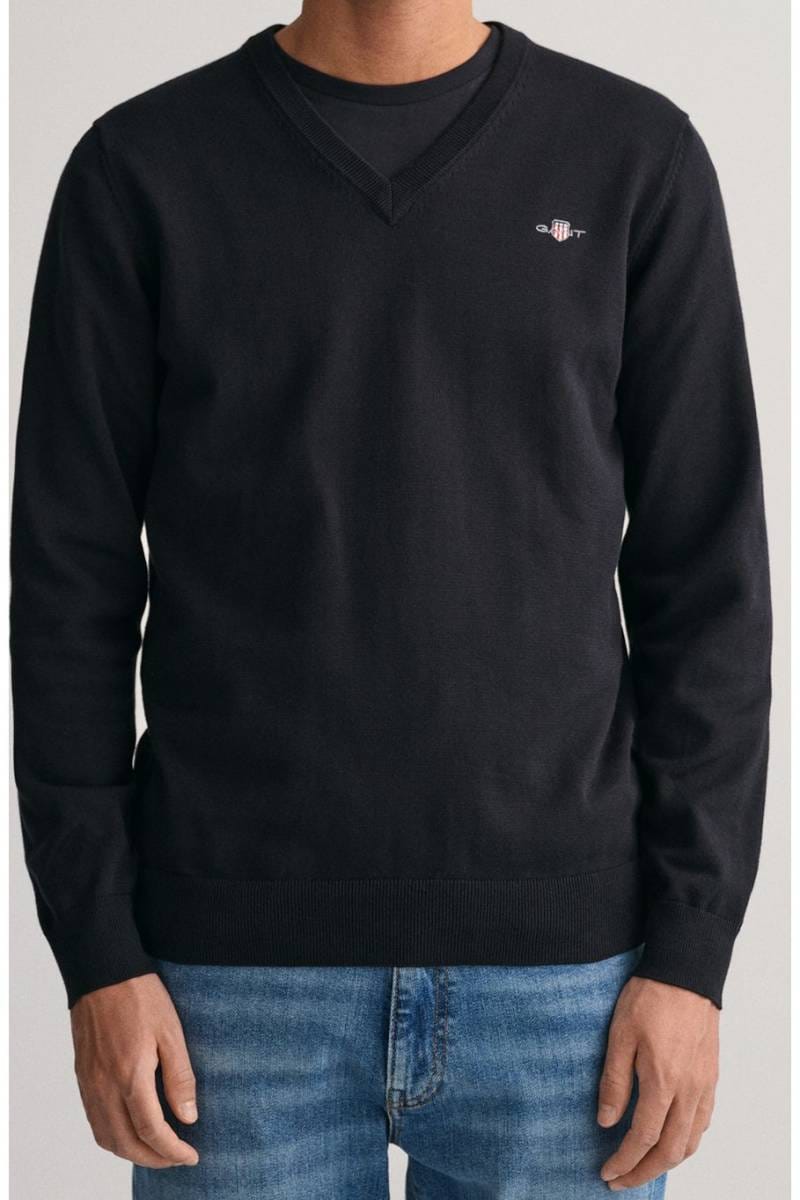 GANT Regular Fit Pullover schwarz, Einfarbig