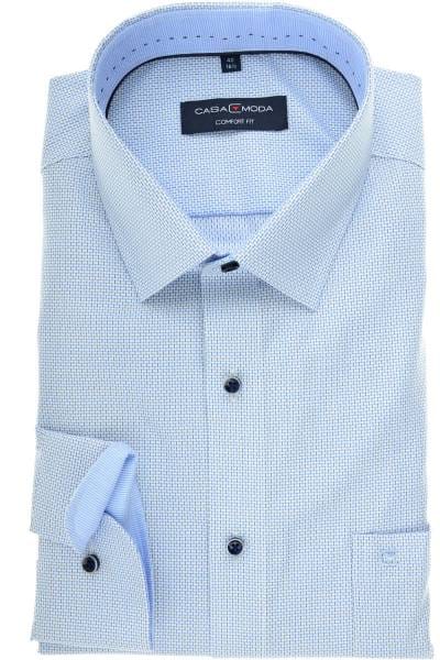 Casa Moda Comfort Fit Hemd blau/weiss, Gemustert