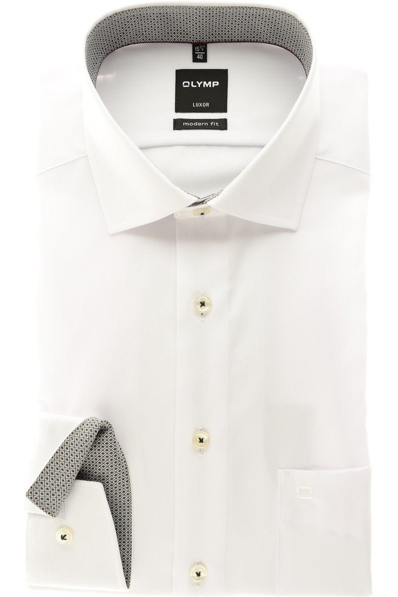 Olymp Hemd - Modern Fit - weiss, Einfarbig