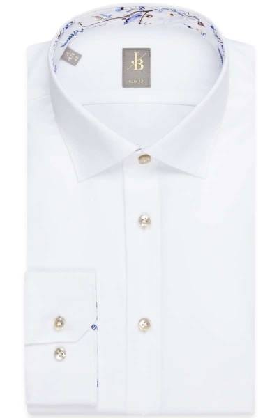 Jacques Britt Slim Fit Hemd weiss, Einfarbig