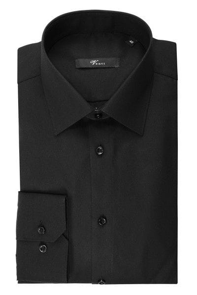Venti Hemd - Slim Fit - schwarz, Einfarbig