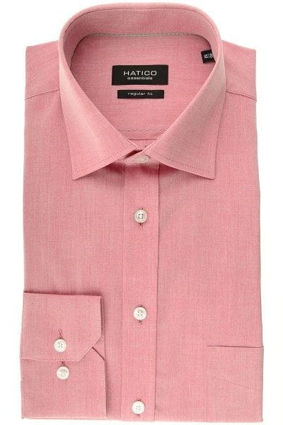 Hatico Hemd - Regular Fit - rot, Einfarbig