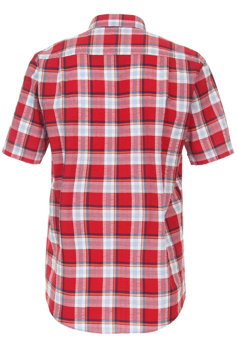 Redmond Casual Regular Fit Overhemd rood/blauw, Ruit | Overhemden.com