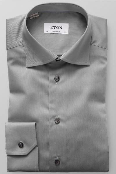 Eton Hemd - Contemporary Fit - grau, Einfarbig