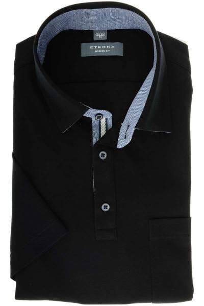 ETERNA Modern Fit Hemd schwarz, Einfarbig