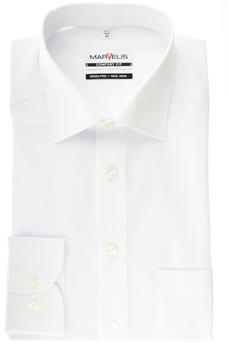Marvelis Hemd - Comfort Fit - weiss, Einfarbig 39 - M Marvelis Hemd - Comfort Fit - weiss, Einfarbig 39 - M