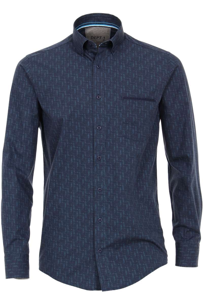 Casa Moda Casual Fit Hemd dunkelblau, Gemustert M Casa Moda Casual Fit Hemd dunkelblau, Gemustert M