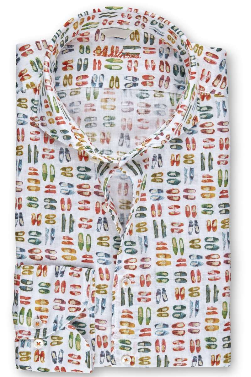Stenströms Casual Fitted Body Leinenhemd mehrfarbig, Gemustert L Stenströms Casual Fitted Body Leinenhemd mehrfarbig, Gemustert L