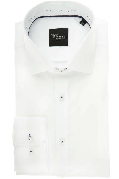 Venti Slim Fit Hemd weiss, Einfarbig