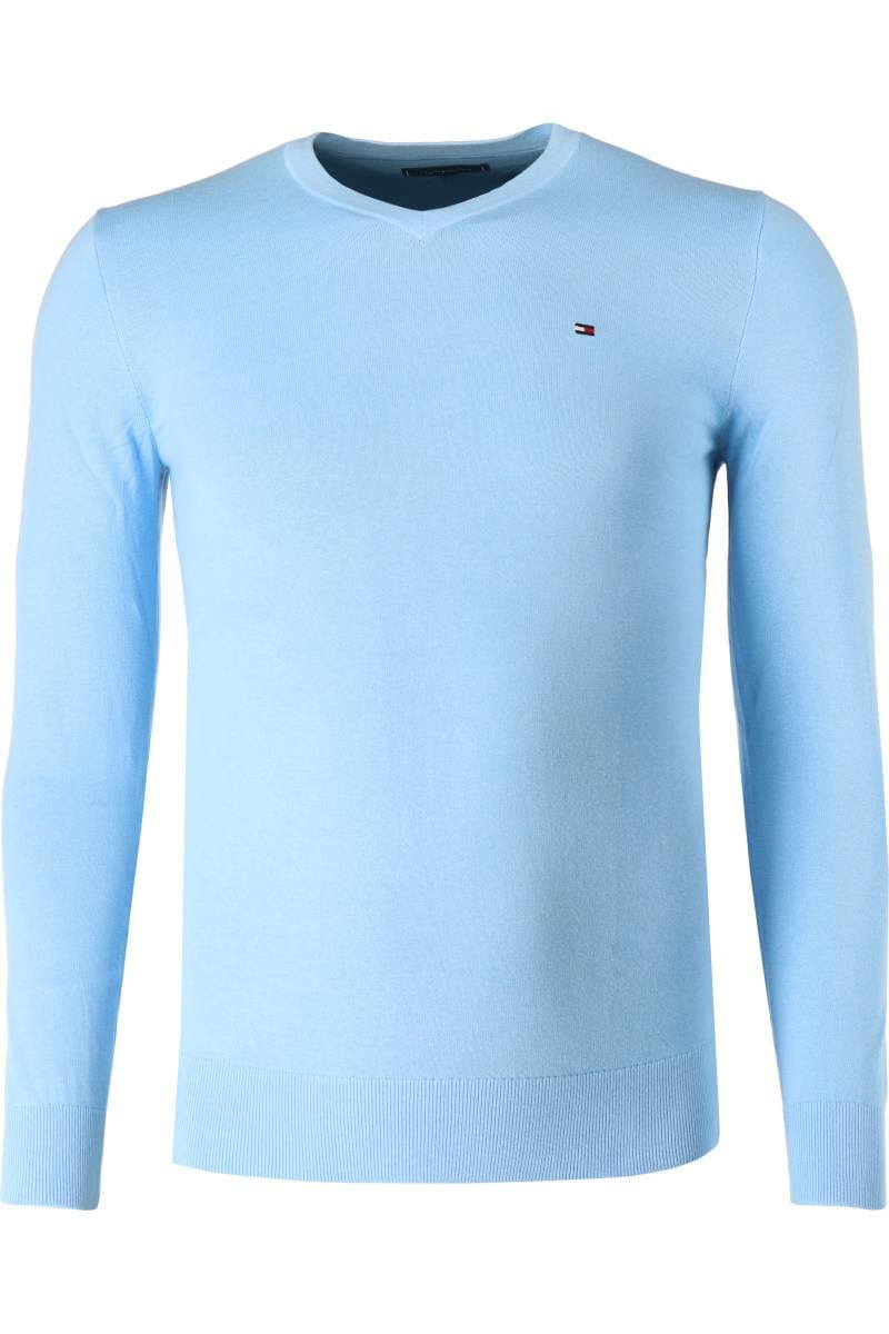 Tommy Hilfiger Regular Fit Pullover hellblau, Einfarbig