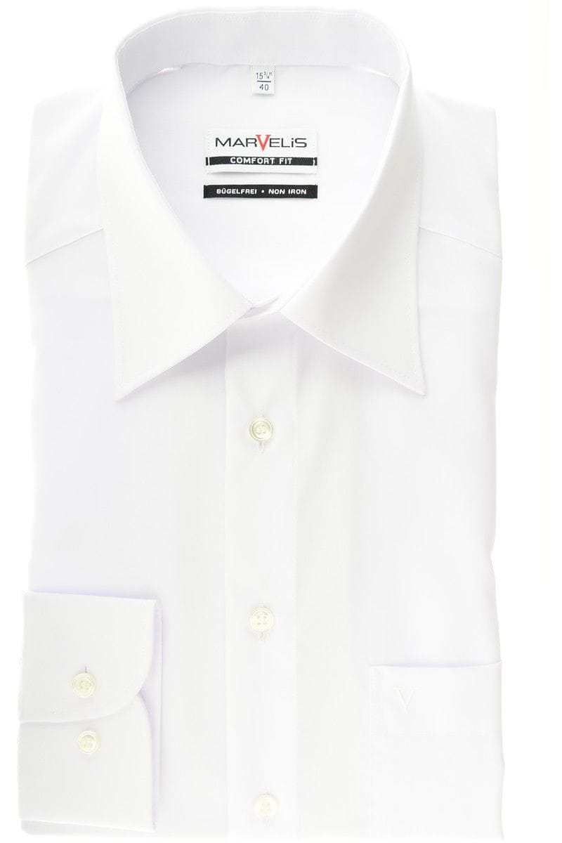 Marvelis Hemd - Comfort Fit - weiss, Einfarbig 42 - L Marvelis Hemd - Comfort Fit - weiss, Einfarbig 42 - L