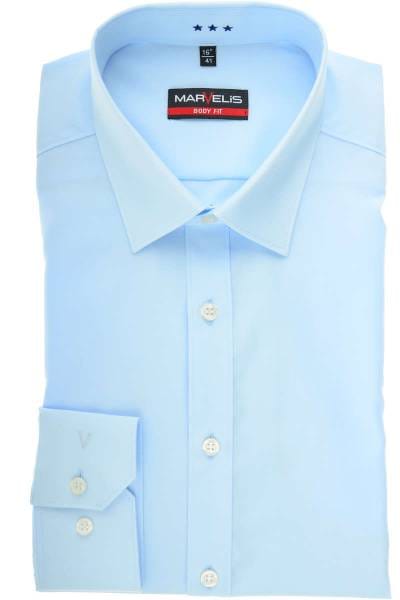 Marvelis Hemd - Body Fit - bleu, Einfarbig