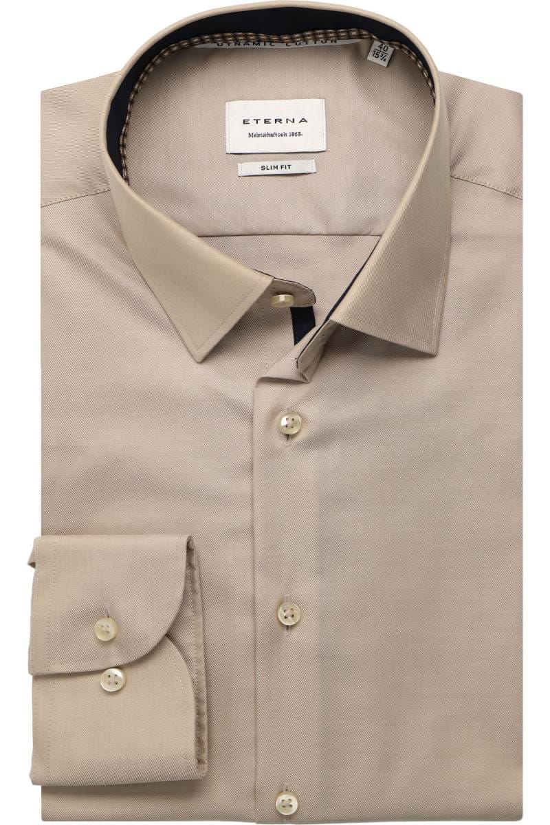 green emerald velvet dress Men's Slim Fit Solid Color Dress Shirt (Beige) Beige / X-Large/17-17.5 Neck/36-37 Sleeve main image 0