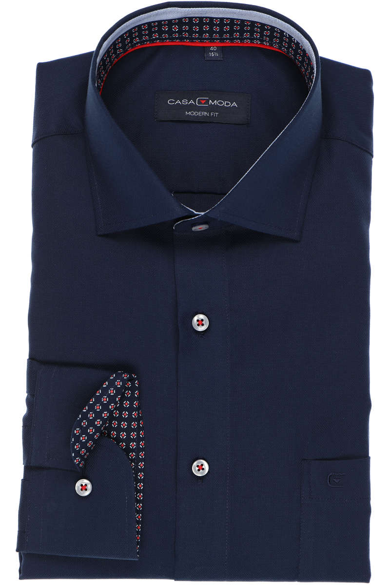 Casa Moda Modern Fit Hemd dunkelblau, Einfarbig 40 - M Casa Moda Modern Fit Hemd dunkelblau, Einfarbig 40 - M