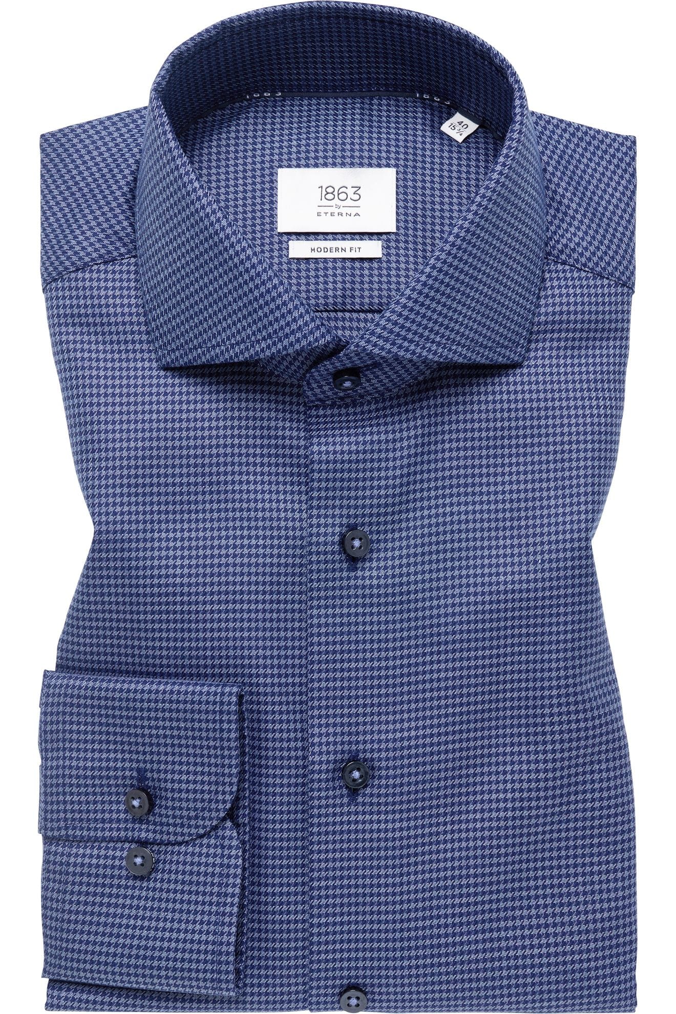 Camicia ETERNA Uomo Modern Fit In Jersey - Colore Blu Scuro, 42
