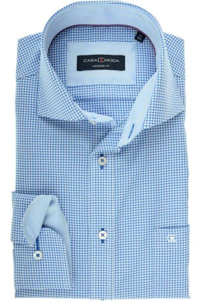 Casa Moda Modern Fit Hemd blau/weiss, Gemustert