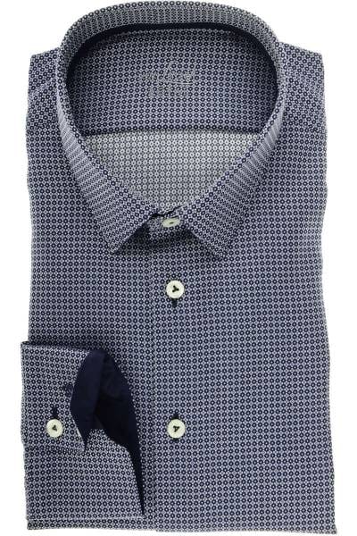 van Laack Tailor Fit Hemd blau/silber, Gemustert