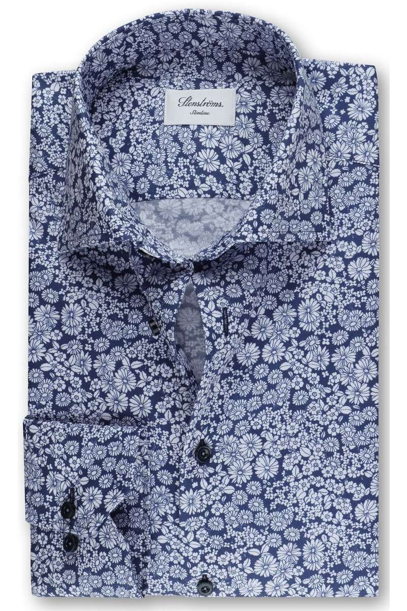 Stenströms Slimline Hemd blau, Gemustert 42 - L Stenströms Slimline Hemd blau, Gemustert 42 - L