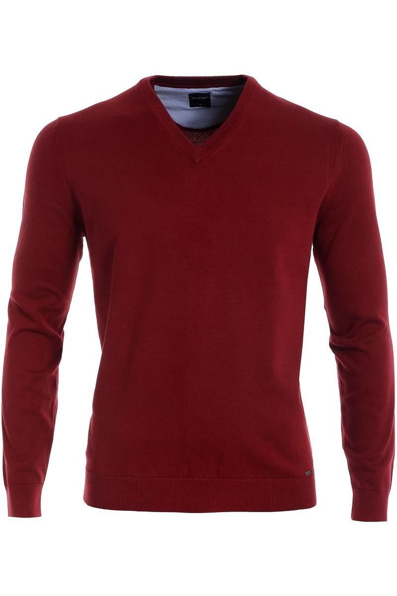 Olymp Strickpullover V-Ausschnitt Pullover - bordeaux