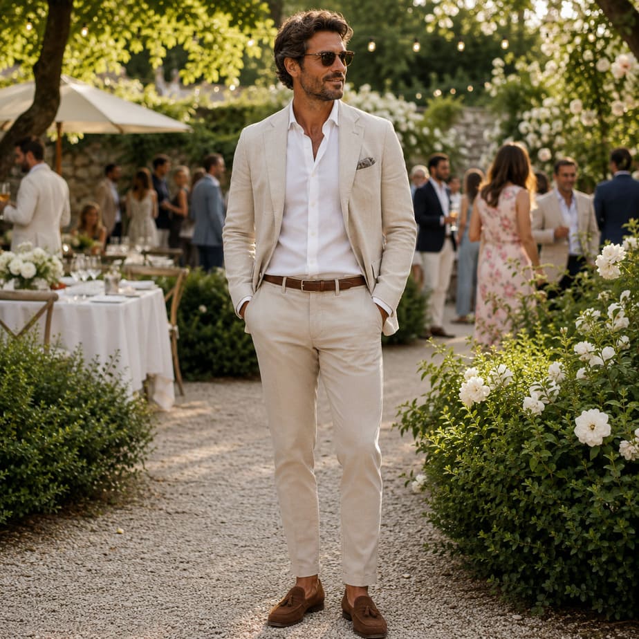 Garden chic dress code for men: outfits, clothing and style tips