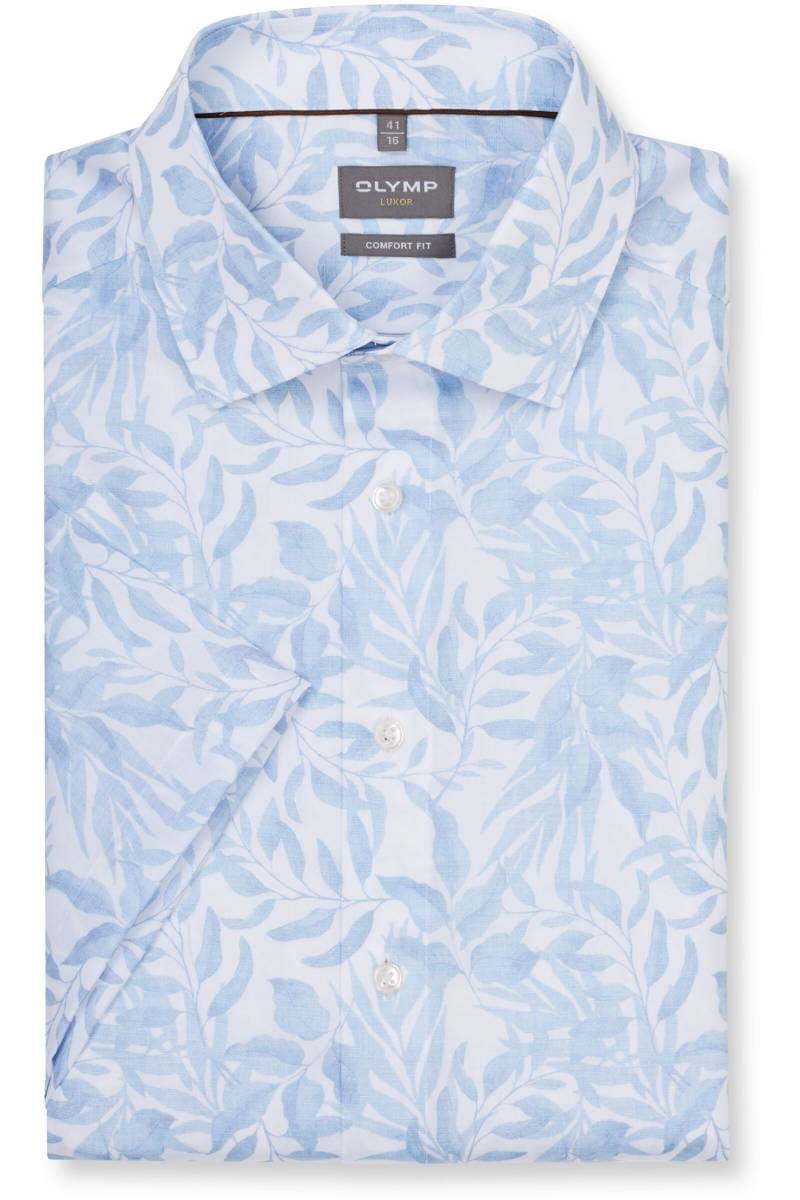 Camicia uomo Celeste Comfort Fit - Olymp Luxor Cotone Facile Stiro