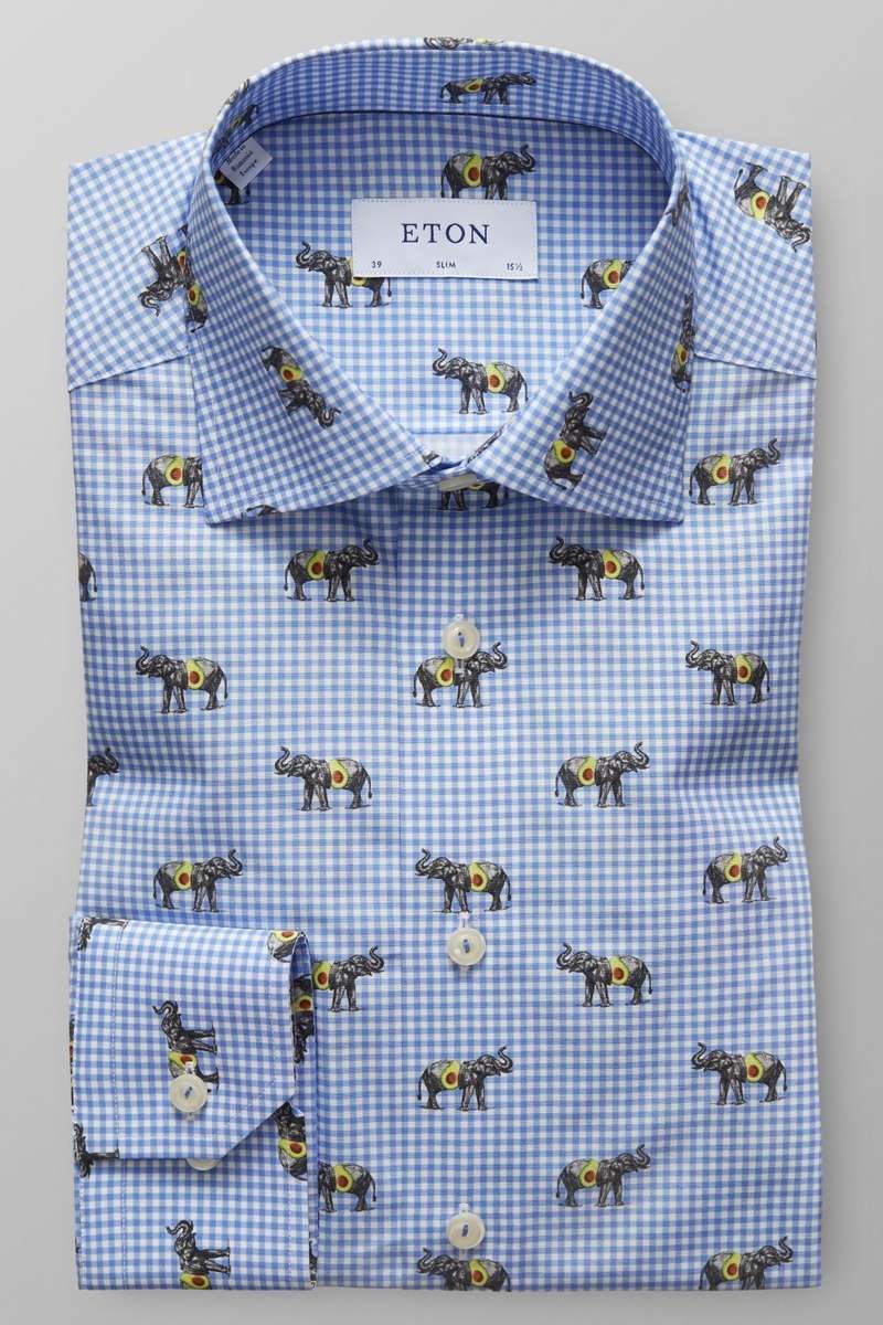 ETON Slim fit Hemd blau, Gemustert 40 - M ETON Slim fit Hemd blau, Gemustert 40 - M