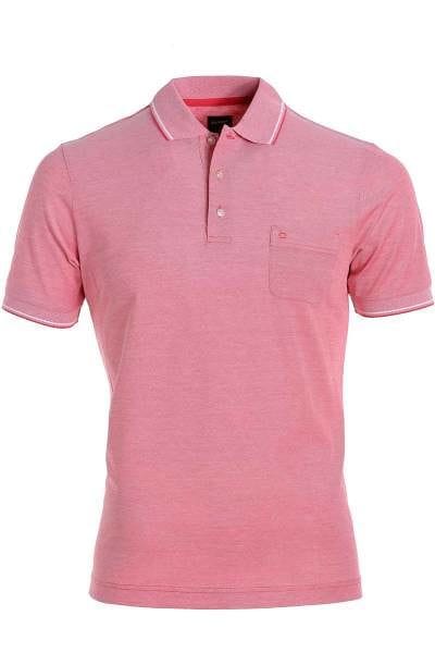 Olymp Modern Fit Poloshirt granat/weiss, Zweifarbig