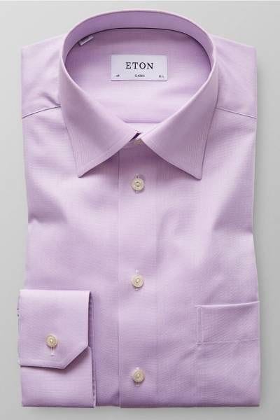 Eton Hemd - Classic Fit - flieder, Fischgrat