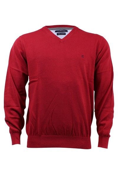 Casa Moda Strick - V-Ausschnitt Pullover - rot