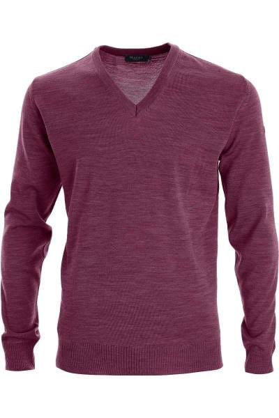 MAERZ Classic Fit Strickpullover V-Ausschnitt lila, einfarbig