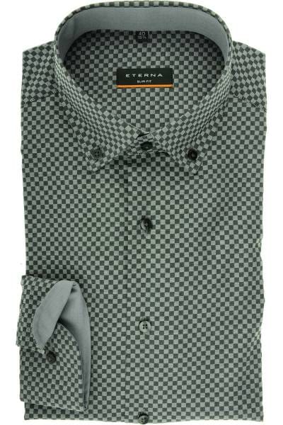 ETERNA Slim Fit Hemd schwarz, kariert