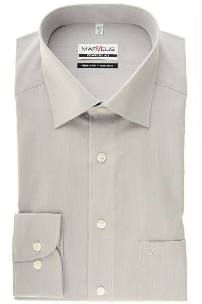 Marvelis Hemd - Comfort Fit - hellgrau, Einfarbig