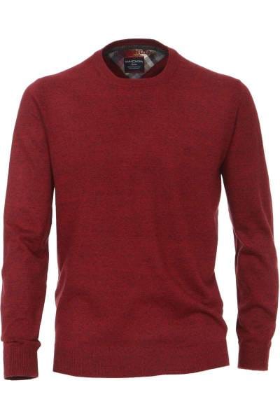 Casa Moda Strickpullover Rundhals rot, einfarbig