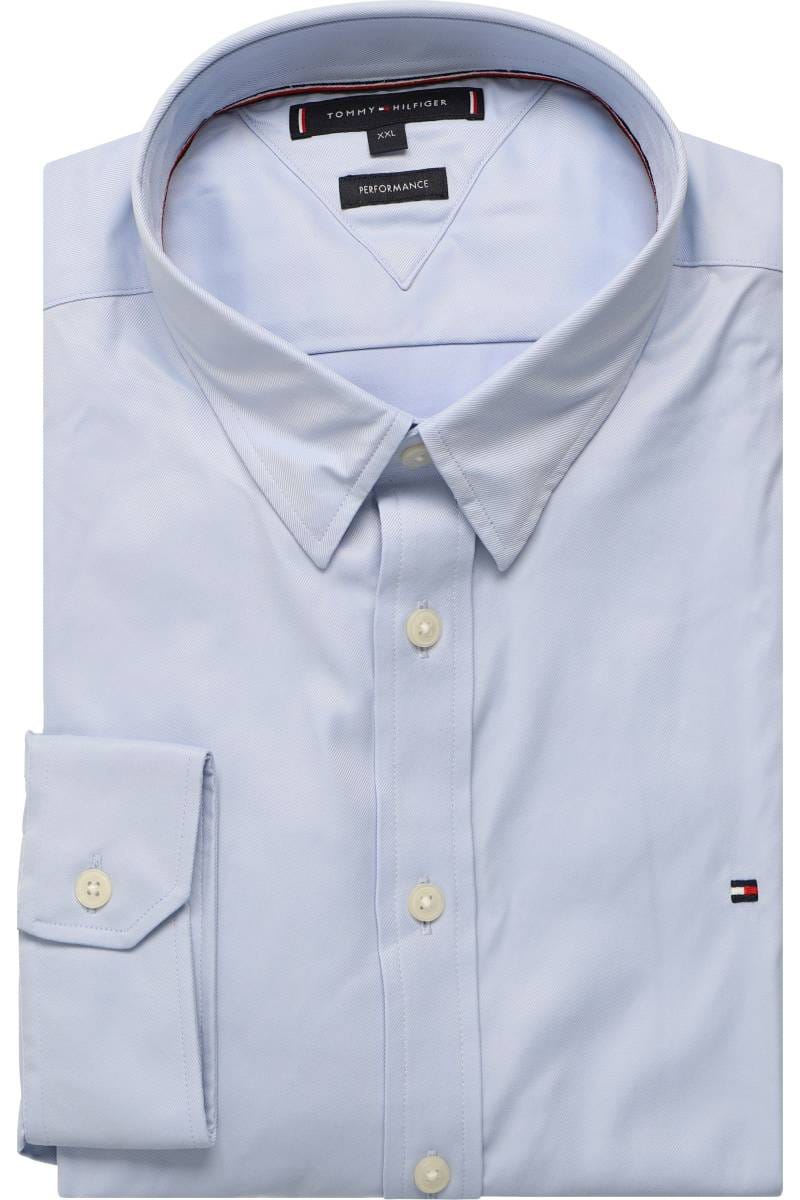 Tommy Hilfiger Performance Slim Fit Hemd blau, Einfarbig