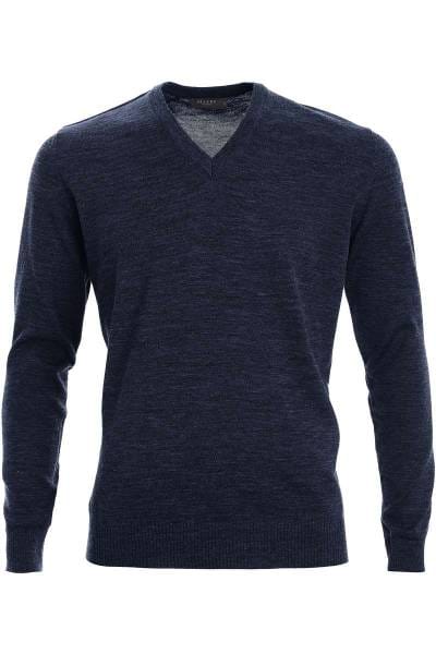 MAERZ Strickpullover Classic Fit V-Ausschnitt navy, einfarbig