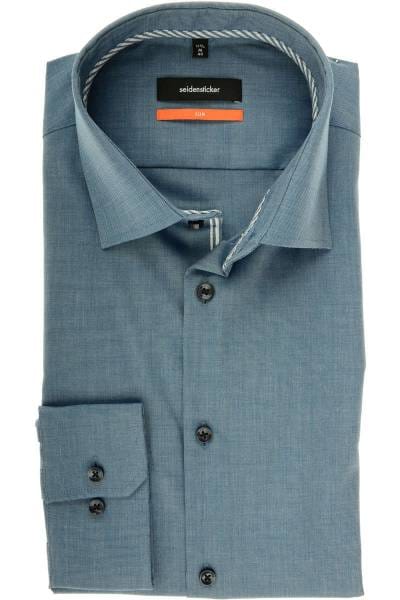 Seidensticker Slim Fit Hemd dunkelblau, Strukturiert