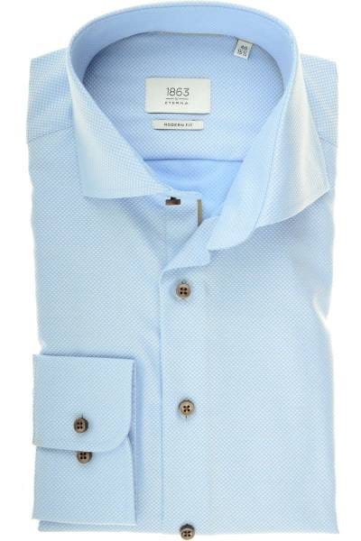 ETERNA 1863 Modern Fit Hemd mittelblau, strukturiert