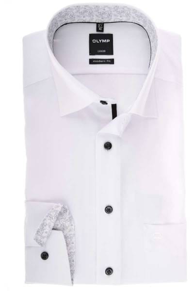 Olymp Luxor Modern Fit Hemd weiss, Einfarbig