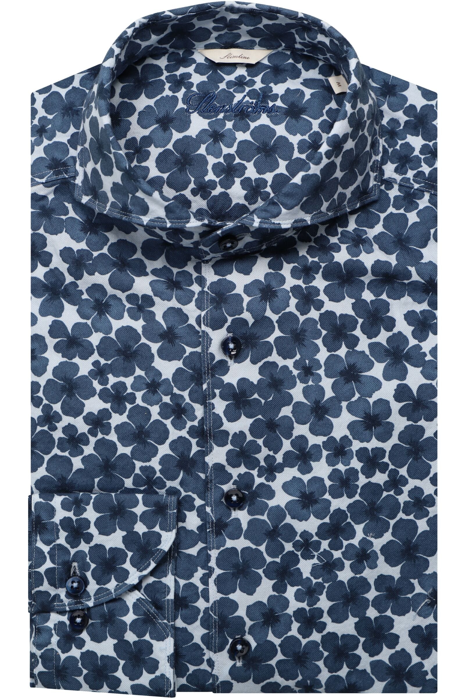 Stenströms Casual Slimline Hemd blau, Gemustert XXL Stenströms Casual Slimline Hemd blau, Gemustert XXL