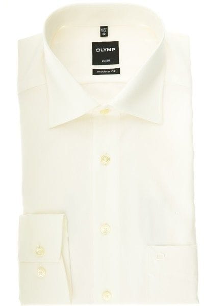 Olymp Hemd - Modern Fit - beige, Einfarbig