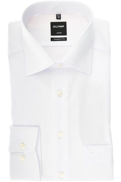 Olymp Hemd - Modern Fit - weiss, Einfarbig