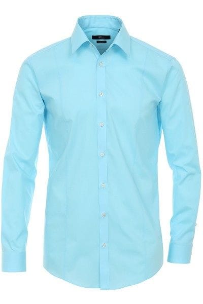 Venti Hemd - Body Fit - hellblau, Einfarbig