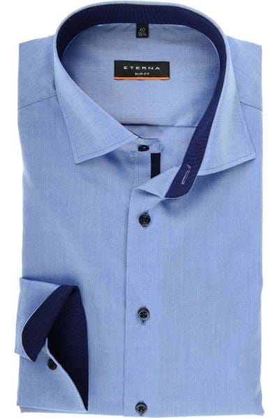 ETERNA Slim Fit Hemd bleu, Einfarbig